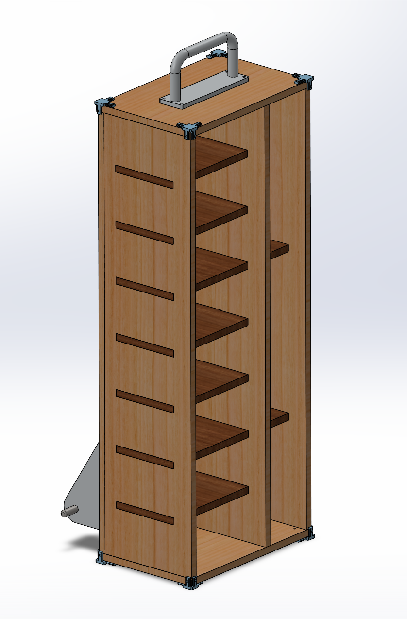 Battery and Charger Storage Tower Paradigm Robotics SolidWorks